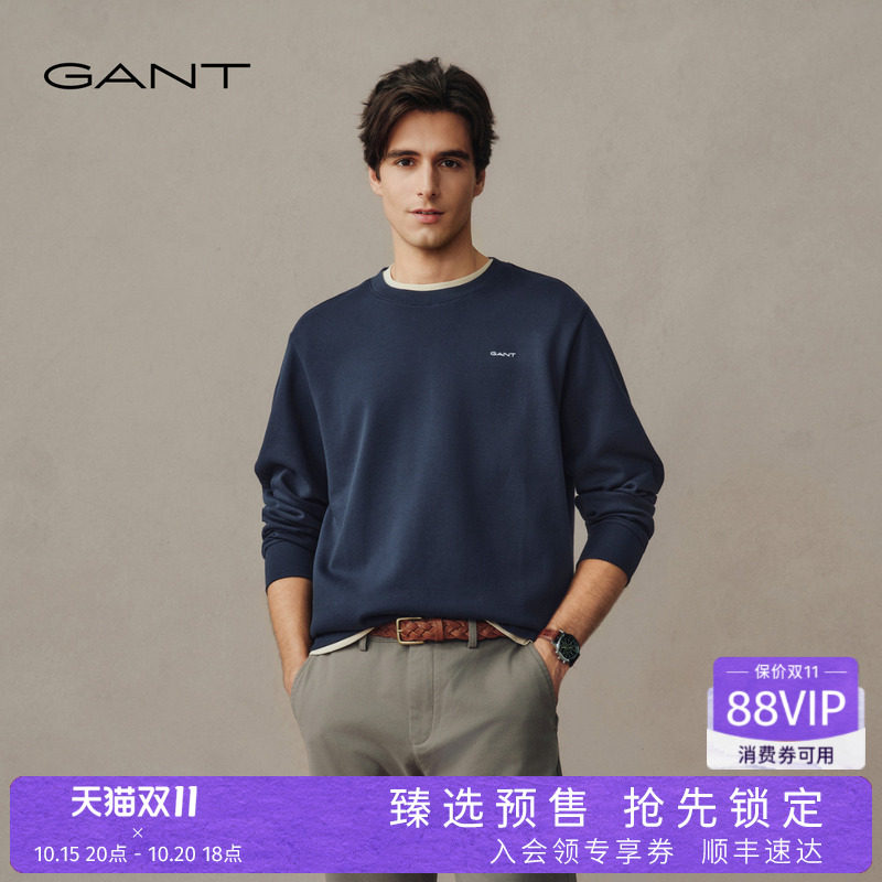 【随心系列】GANT/甘特26秋冬新款男士圆领长袖卫衣美式休闲上衣