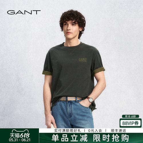GANT/甘特男士重磅正肩短袖T恤衫