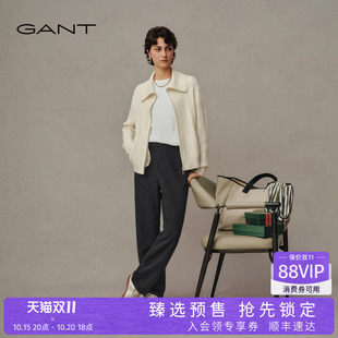 【高智系列】GANT/甘特26秋冬女士复古老钱锥形休闲裤针织小脚裤