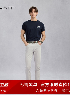 GANT/甘特春夏新款男裤时尚修身简约通勤纯灰色百搭高级感牛仔裤