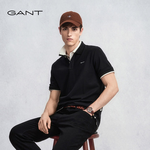 甘特25夏季 男士 GANT 新款 抑菌纯棉短袖 T恤商务翻领POLO衫