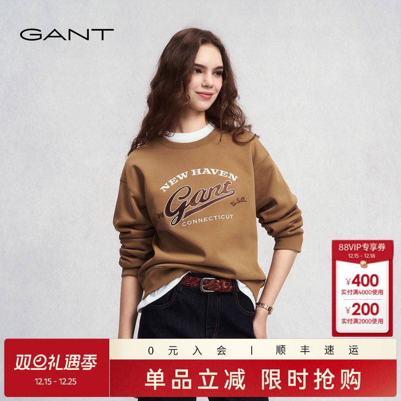GANT/甘特女士加绒休闲运动卫衣