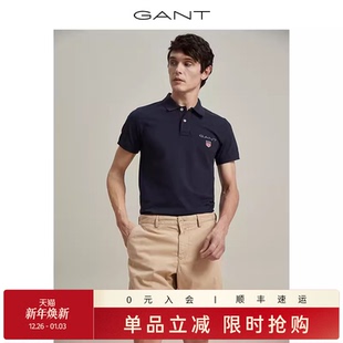 100%棉 休闲五分裤 GANT 直筒通勤纯色简约美式 短裤 甘特夏男士