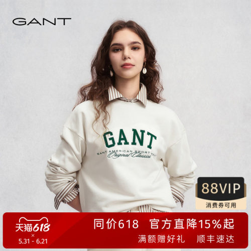 GANT/甘特男女款学院风圆领卫衣