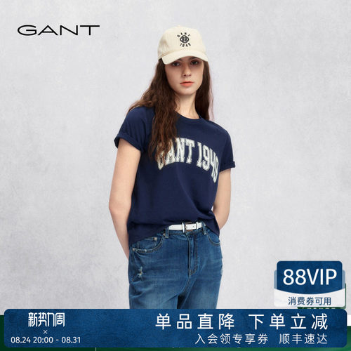 GANT/甘特女士学院风休闲短袖T恤