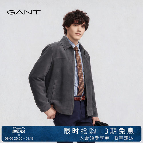 GANT/甘特男士羊反绒美式皮夹克