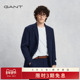GANT 上衣 单西服亚麻棉混纺平驳领两粒扣休闲西装 甘特26春季 男士