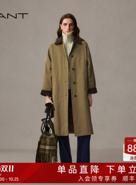 GANT/甘特女士巴恩风长棉服风衣
