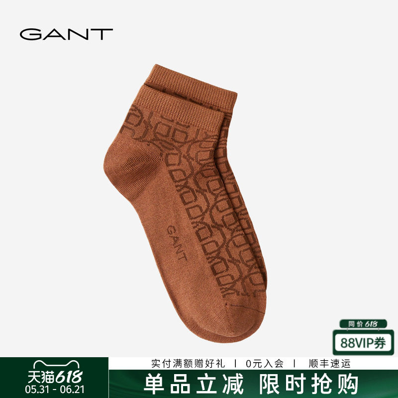 GANT/甘特秋冬新款袜子女款休闲文艺日常百搭几何图案棉感低筒袜