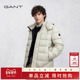 男士 GANT 甘特冬季 宽松外套可拆卸连帽简约纯色休闲白鸭绒羽绒服