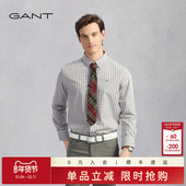 绿色格纹衬衣通勤百搭长袖 衬衫 甘特2025新款 男士 100%棉 GANT