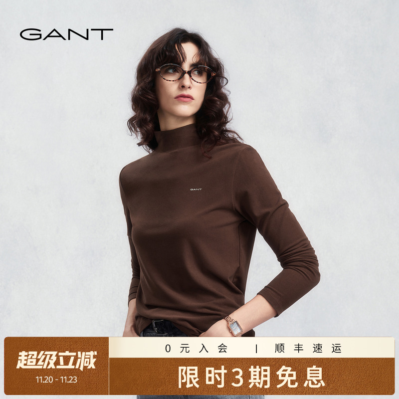 GANT/甘特女士高领打底衫长袖T恤