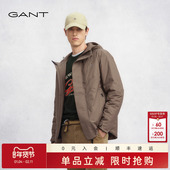 男士 GANT 甘特冬季 纯色外套复古休闲连帽抽绳御寒白鸭绒羽绒服