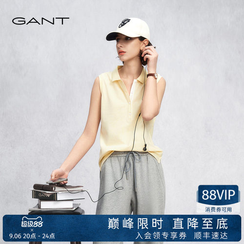 GANT/甘特女士珠地棉无袖polo衫