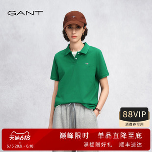 【出色POLO】GANT/甘特26春夏新款女士珠地棉柔软微弹翻领短袖T恤