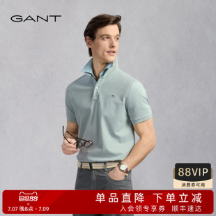 GANT/甘特夏季新款男士纯色棉质打底衫时尚简约短袖T恤翻领POLO衫