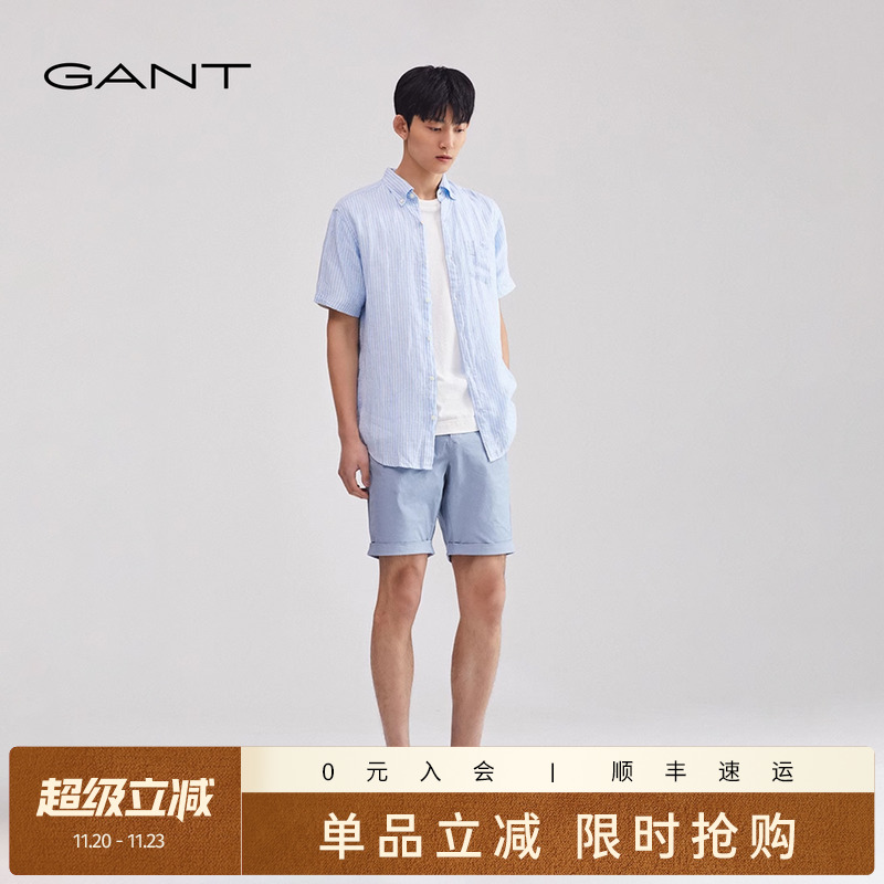 GANT/甘特夏季男士直筒休闲短裤