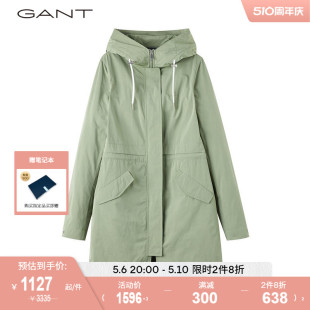 GANT甘特春夏新品 风衣休闲外套470696 净色中长款 女士薄款