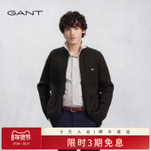 棉混纺拉链毛衣休闲复古老钱风纯色针织开衫 GANT 甘特25秋冬男士