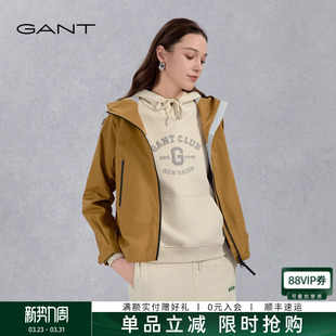 GANT/甘特春秋季新款女士连帽易打理外套廓形宽松户外休闲夹克衫