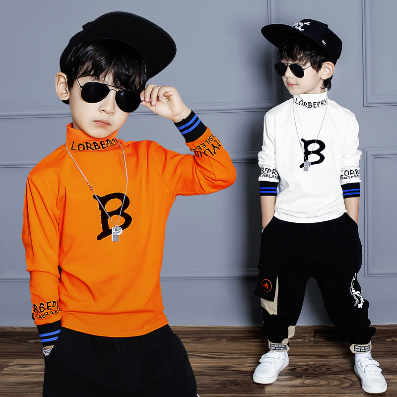 儿童半高领上衣德绒发热男童内搭打底衫2025秋冬大童T恤保暖秋衣