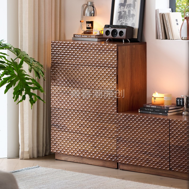 北美黑胡桃木五斗柜设计师款斗柜