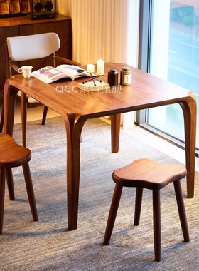 北美黑胡桃木餐桌实木正方形家用八仙方桌榫卯茶桌棋牌掼蛋桌一体