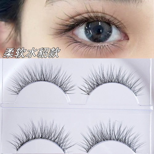 水貂仿真自然透明梗假睫毛