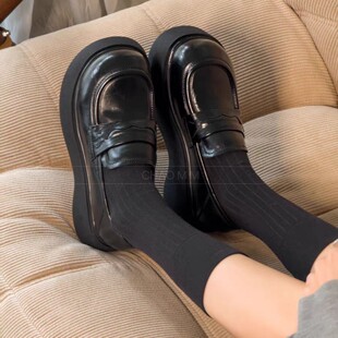 乐福鞋 18号 厚底乐福软底舒适上班通勤小皮鞋