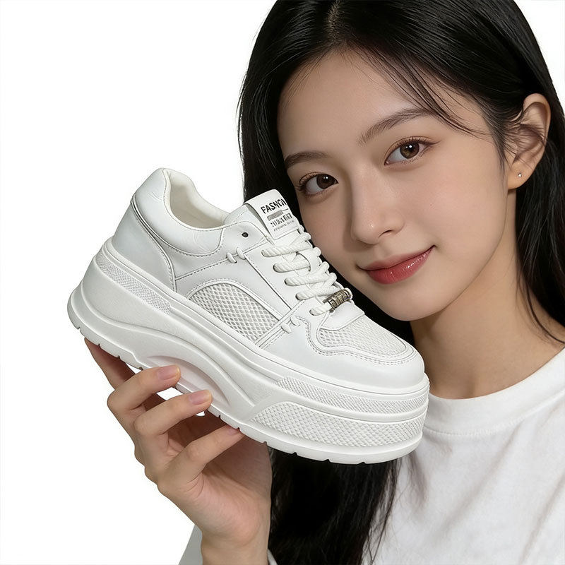 21号6cm厚底增高小白鞋女2026夏季新款网面透气百搭轻便休闲板鞋