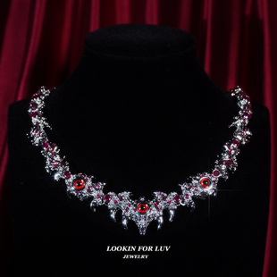 LFL欧美嘻哈饰品 寄生恶魔之眼满钻荆棘个性款小众项链古巴链