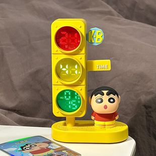 正版麦和蜡笔小新闹钟摆件盲盒春日部防卫队周边公仔女生日礼物