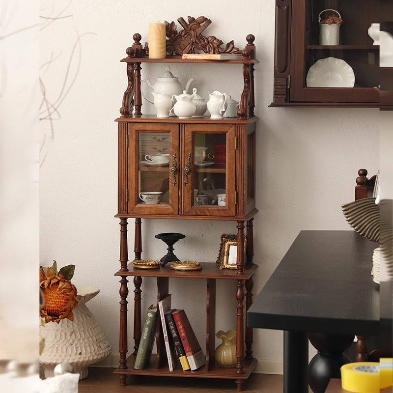 中古风酒柜法式复古全实木边柜