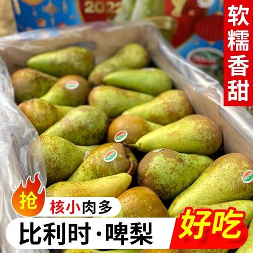 进口比利时啤梨truval新鲜当季水果青梨子啤酒梨糯甜4斤大果啤梨3