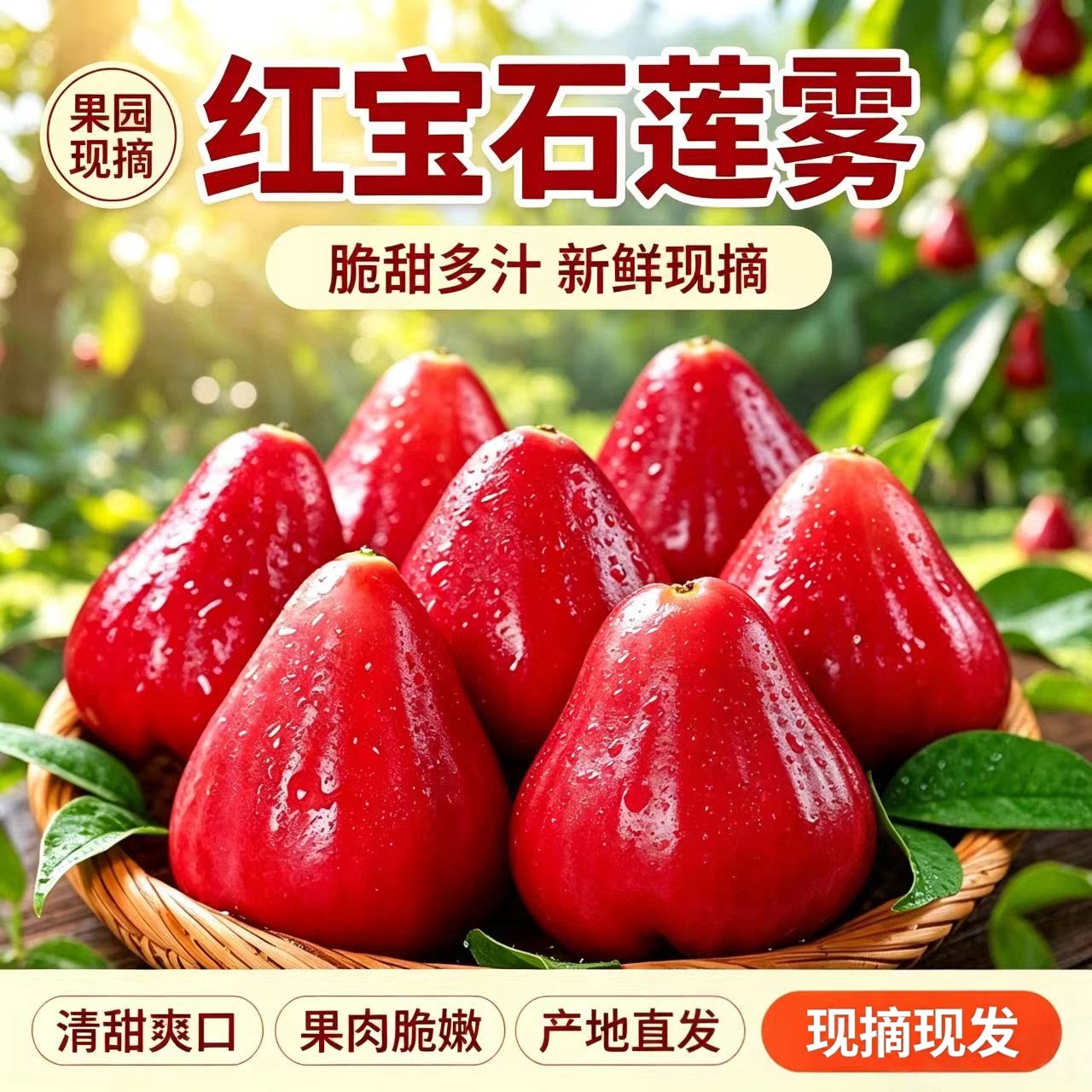 海南红宝石莲雾果当季新鲜正宗水莲雾