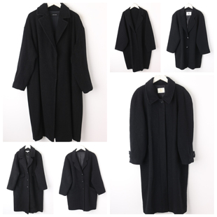 古着vintage大衣毛呢绒孤品外套日本制中长款单双排扣气质宽松25