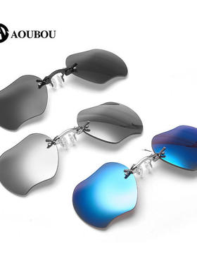 新款金属无框型夹鼻太阳镜黑客帝