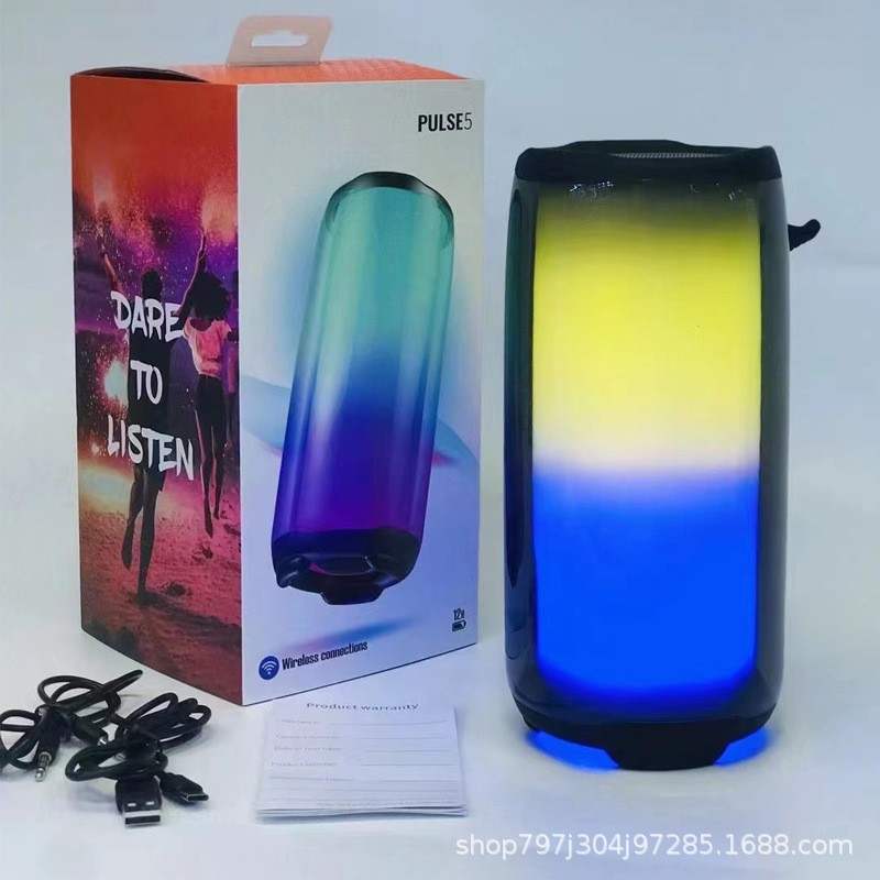 新款PULSE5脉动5代渐变灯蓝牙便携带低音炮音箱户外蓝牙音箱