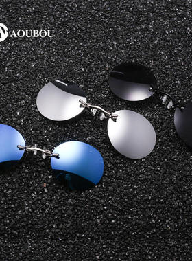 跨境爆款夹鼻太阳镜复古圆型夹片