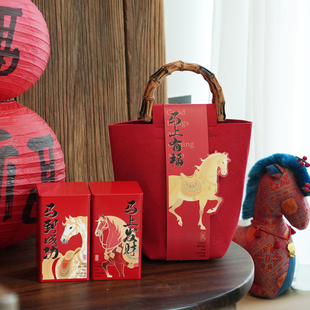 创意竹提茶叶包装袋散茶礼盒包装盒高档可定制白毫银针红茶普洱茶