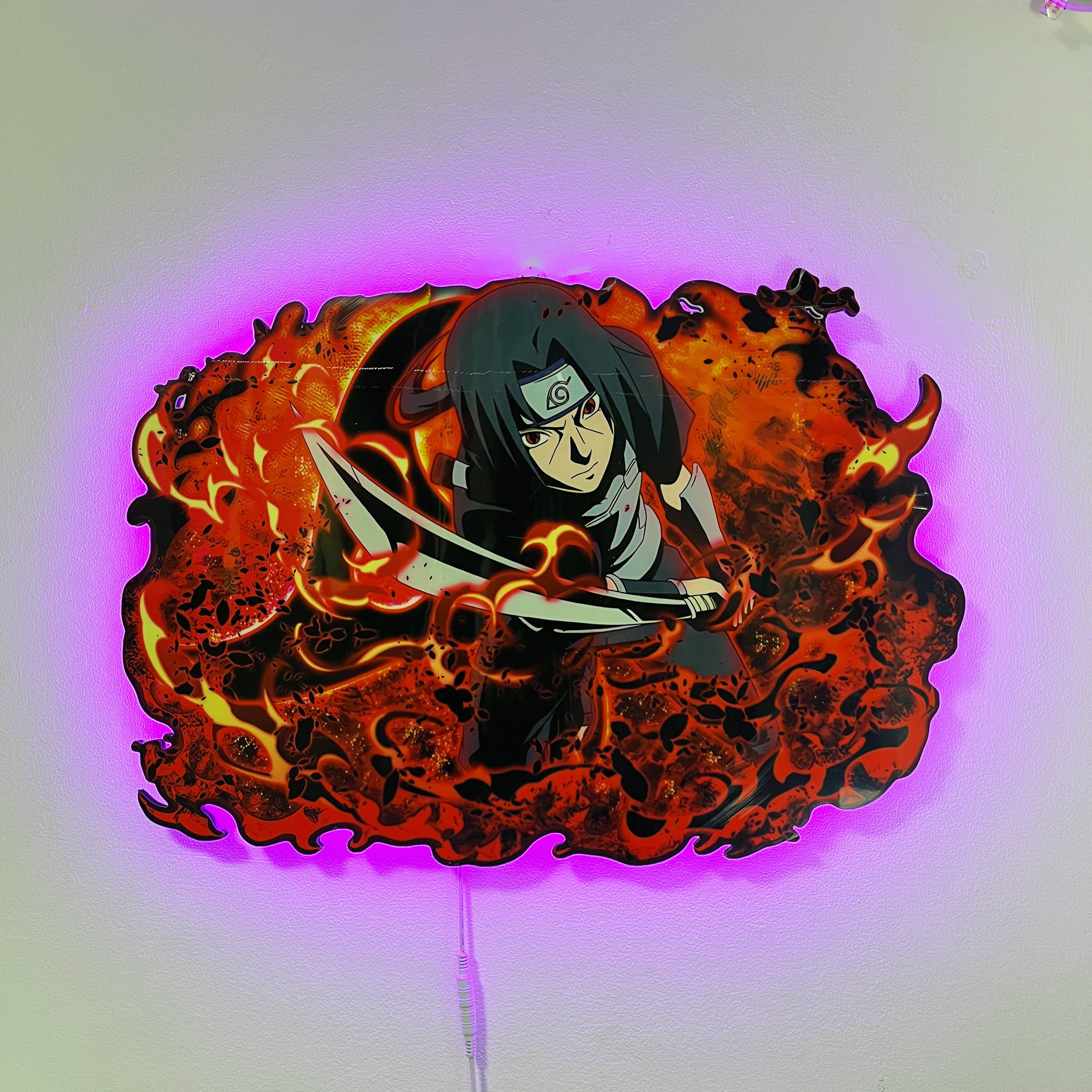 宇智波鼬灯光画火影忍者周边手办火影挂画玄关画电竞房氛围灯摆件