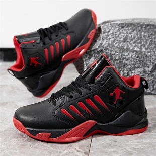 乔丹格兰篮球鞋男战靴新款专业皮面实战防滑耐磨高帮跑步运动球鞋
