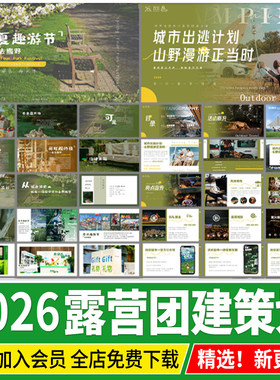 露营户外活动策划方案文本 春游踏青公司团建主题市集PPT模板汇报