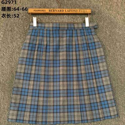 中古古着日本软妹子JK制服学院风学生百褶箱褶格子短裙半身裙3