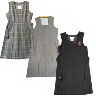 古着复古中古日本制连衣裙学生文艺森系jk制服无袖背心裙 3