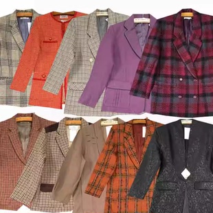 古着vintage秋冬日本小香风外套小西服复古气质港味文艺西装 女7