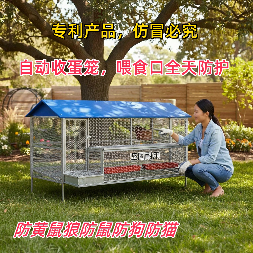 鸡笼家用室外新型防雨防黄鼠狼防鼠养殖鸡笼防啄鸡全防护下蛋鸡笼图片