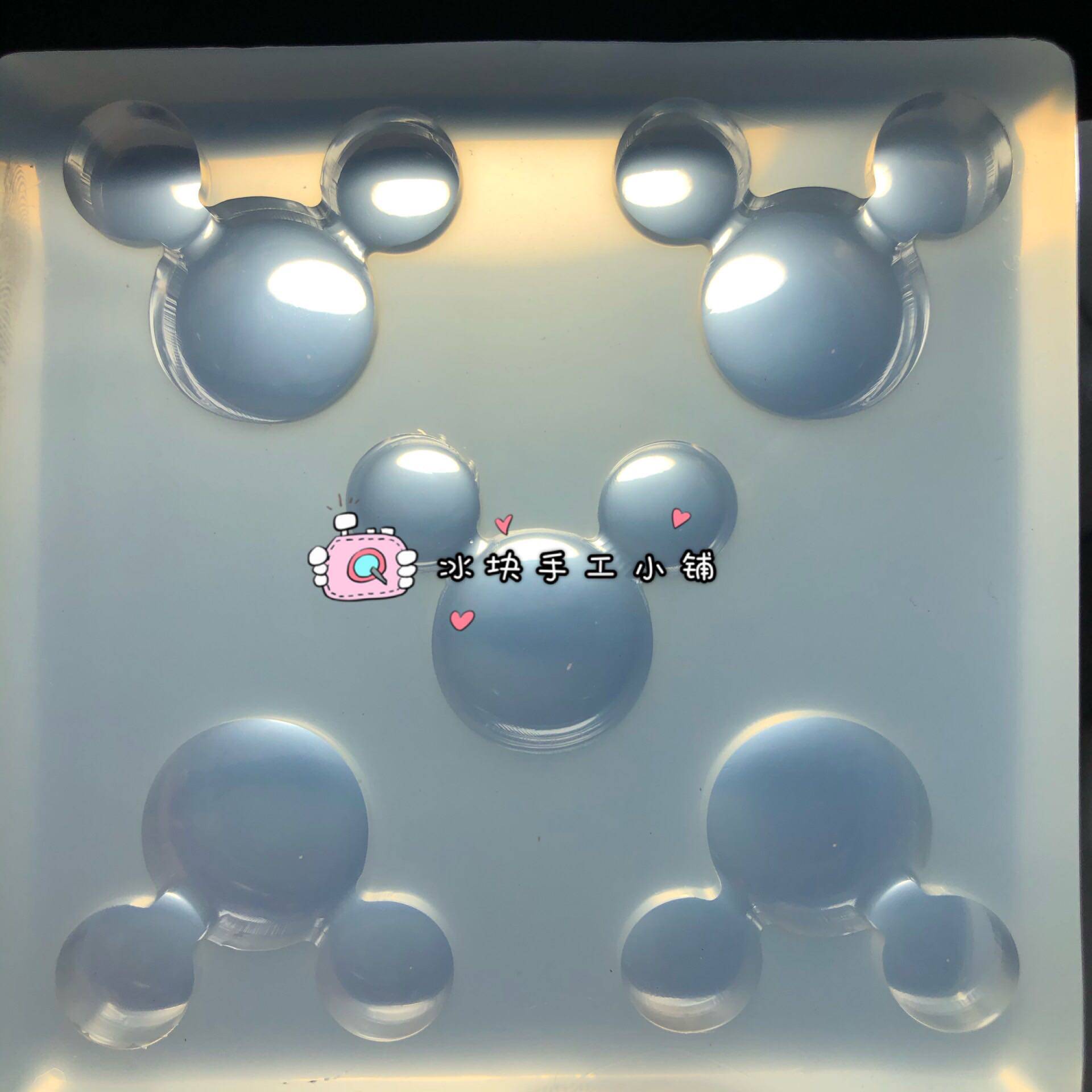水晶滴胶diy镜面小米奇头巴掌米奇头模具5联整版翻模冰块手工小铺