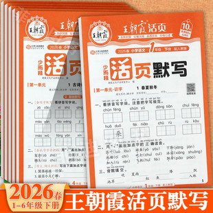 2026春王朝霞活页默写语文一二三四五六年级下册同步培优一百分人教版小学语文课堂笔记1-6年级下册同步课本知识点考点梳理练习册