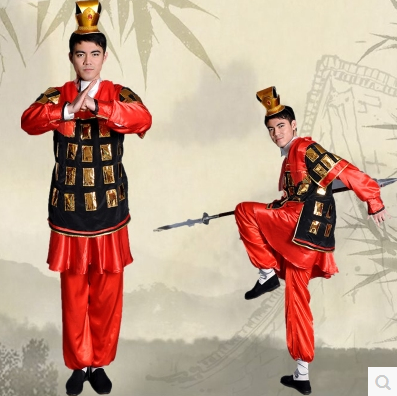 2018新款成人古装 男古代将军盔甲士兵服装 年会兵马俑服装演出服